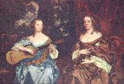 Sir Peter Lely Two ladies from the Lake family, oil
